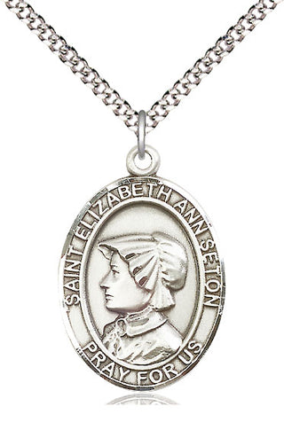 Pewter Saint Elizabeth Ann Seton Medal Catholic Jewelry Engraved Catholic Saint Jewelry