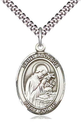 Pewter Saint Aloysius Gonzaga Medal Catholic Jewelry Engraved Catholic Saint Jewelry