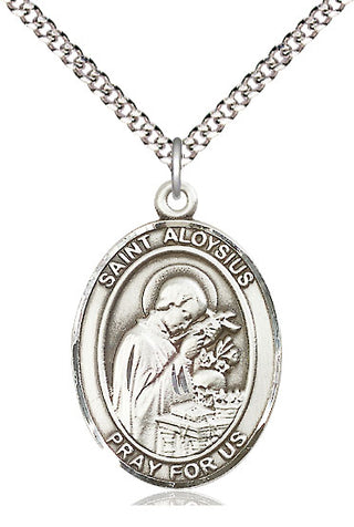 Pewter Saint Aloysius Gonzaga Medal Catholic Jewelry Engraved Catholic Saint Jewelry