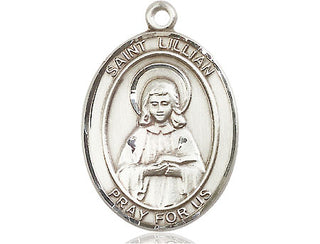 Pewter Saint Lillian Medal Engraved Catholic Saint Jewelry