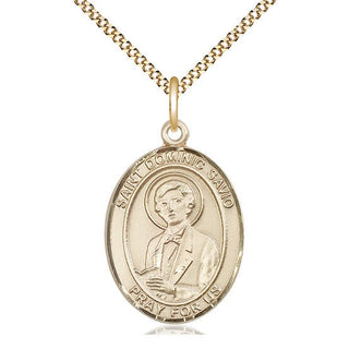 14kt Gold Filled Saint Dominic Savio Medal Catholic Jewelry Engraved Catholic Saint Jewelry