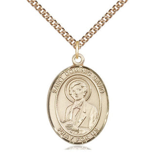 14kt Gold Filled Saint Dominic Savio Medal Catholic Jewelry Engraved Catholic Saint Jewelry