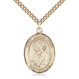 14kt Gold Filled Saint Dominic Savio Medal Catholic Jewelry Engraved Catholic Saint Jewelry