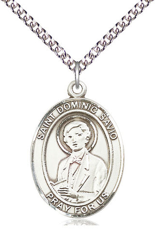 Sterling Silver Saint Dominic Savio Medal Catholic Jewelry Engraved Catholic Saint Jewelry