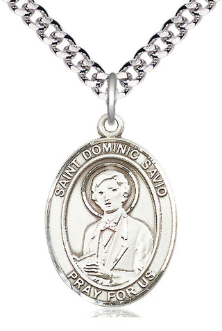 Sterling Silver Saint Dominic Savio Medal Catholic Jewelry Engraved Catholic Saint Jewelry