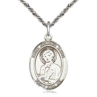 Sterling Silver Saint Dominic Savio Medal Catholic Jewelry Engraved Catholic Saint Jewelry