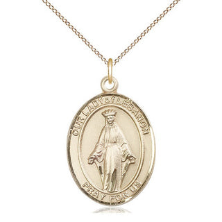 14kt Gold Filled Our Lady of Lebanon Medal Catholic Jewelry Engraved Catholic Saint Jewelry