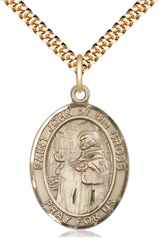 14kt Gold Filled Saint John of the Cross Medal Catholic Jewelry Engraved Catholic Saint Jewelry