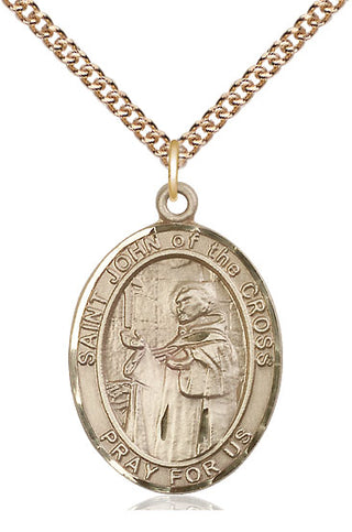 14kt Gold Filled Saint John of the Cross Medal Catholic Jewelry Engraved Catholic Saint Jewelry