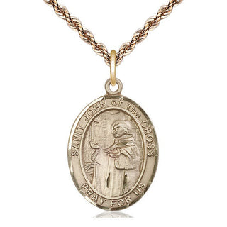 14kt Gold Filled Saint John of the Cross Medal Catholic Jewelry Engraved Catholic Saint Jewelry