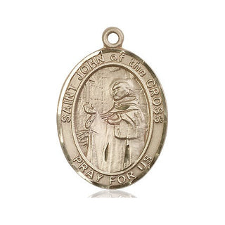 14kt Gold Saint John of the Cross Medal Engraved Catholic Saint Jewelry