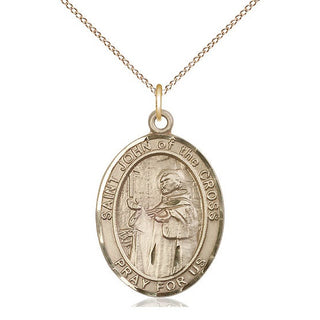 14kt Gold Saint John of the Cross Medal Engraved Catholic Saint Jewelry
