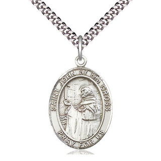 Pewter Saint John of the Cross Medal Catholic Jewelry Engraved Catholic Saint Jewelry