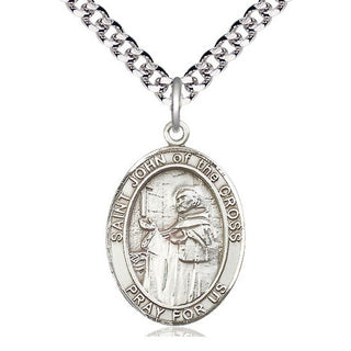 Pewter Saint John of the Cross Medal Catholic Jewelry Engraved Catholic Saint Jewelry