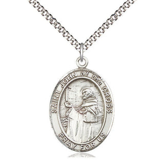 Pewter Saint John of the Cross Medal Catholic Jewelry Engraved Catholic Saint Jewelry