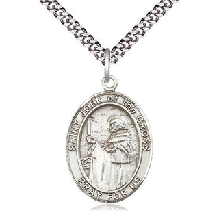Pewter Saint John of the Cross Medal Catholic Jewelry Engraved Catholic Saint Jewelry