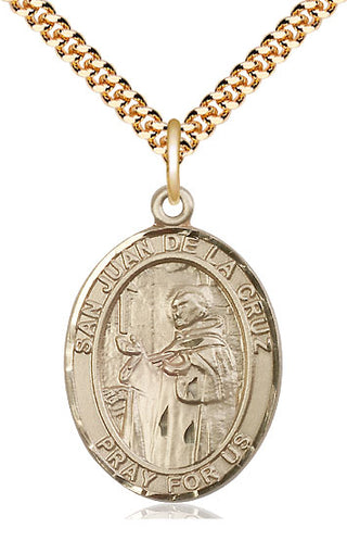 14kt Gold Filled San Juan de la Cruz Medal Catholic Jewelry Engraved Catholic Saint Jewelry