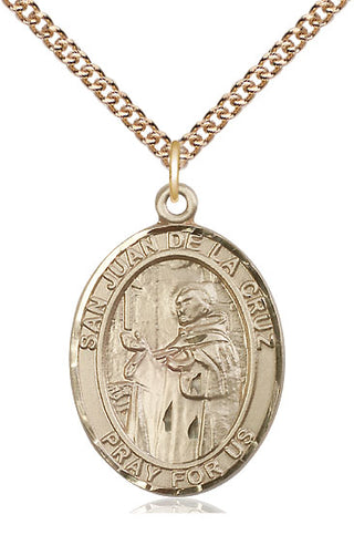14kt Gold Filled San Juan de la Cruz Medal Catholic Jewelry Engraved Catholic Saint Jewelry