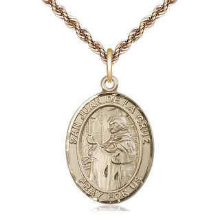 14kt Gold Filled San Juan de la Cruz Medal Catholic Jewelry Engraved Catholic Saint Jewelry