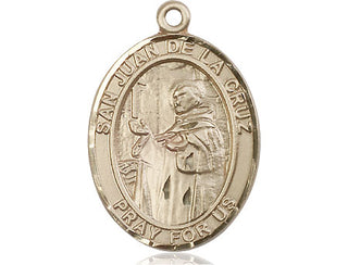 14kt Gold San Juan de la Cruz Medal Engraved Catholic Saint Jewelry