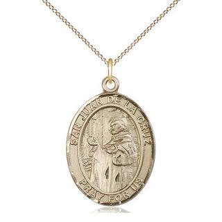 14kt Gold San Juan de la Cruz Medal Engraved Catholic Saint Jewelry