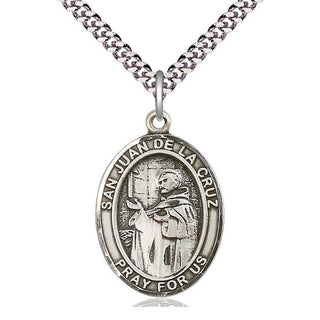 Pewter San Juan de la Cruz Medal Catholic Jewelry Engraved Catholic Saint Jewelry