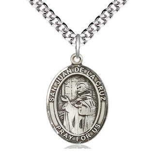 Pewter San Juan de la Cruz Medal Catholic Jewelry Engraved Catholic Saint Jewelry