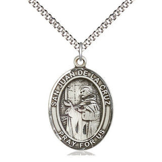 Pewter San Juan de la Cruz Medal Catholic Jewelry Engraved Catholic Saint Jewelry