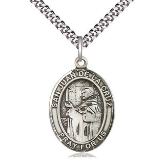 Pewter San Juan de la Cruz Medal Catholic Jewelry Engraved Catholic Saint Jewelry