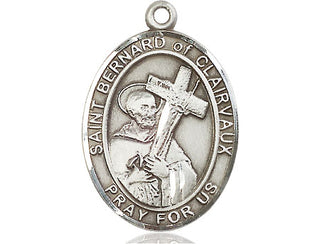Pewter Saint Bernard of Clairvaux Medal Engraved Catholic Saint Jewelry