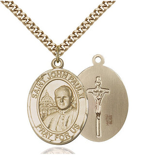 14kt Gold Filled Saint John Paul II Medal Catholic Jewelry
