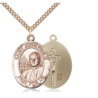 14kt Gold Filled Saint John Paul II Medal Catholic Jewelry
