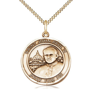 14kt Gold Filled Saint John Paul II Medal Catholic Jewelry