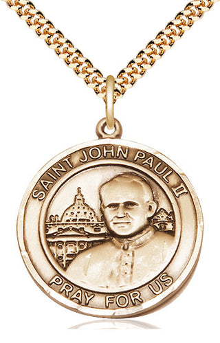 14kt Gold Filled Saint John Paul II Medal Catholic Jewelry