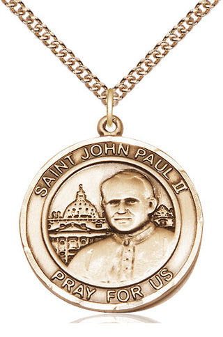 14kt Gold Filled Saint John Paul II Medal Catholic Jewelry