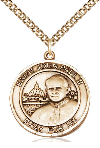 14kt Gold Filled Saint John Paul II Medal Catholic Jewelry