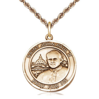 14kt Gold Filled Saint John Paul II Medal Catholic Jewelry
