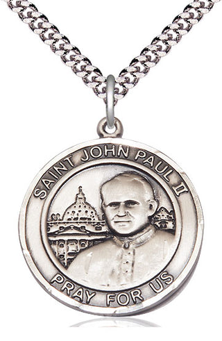 Pewter Saint John Paul II Medal Catholic Jewelry