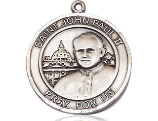 Sterling Silver Saint John Paul II Medal Catholic Jewelry