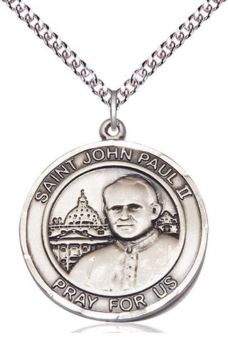 Sterling Silver Saint John Paul II Medal Catholic Jewelry