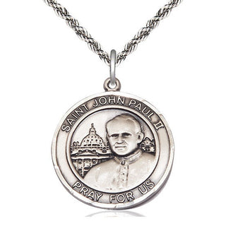 Sterling Silver Saint John Paul II Medal Catholic Jewelry