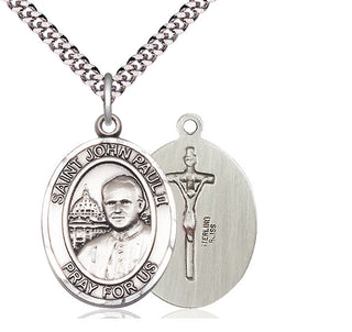 Sterling Silver Saint John Paul II Medal Catholic Jewelry