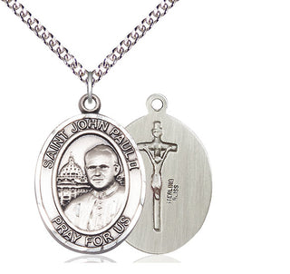 Sterling Silver Saint John Paul II Medal Catholic Jewelry