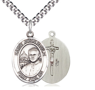 Sterling Silver Saint John Paul II Medal Catholic Jewelry