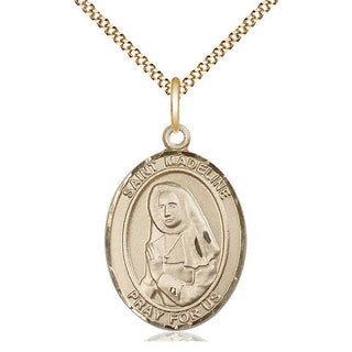14kt Gold Filled Saint Madeline Sophie Barat Medal Catholic Jewelry Engraved Catholic Saint Jewelry