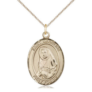 14kt Gold Filled Saint Madeline Sophie Barat Medal Catholic Jewelry Engraved Catholic Saint Jewelry