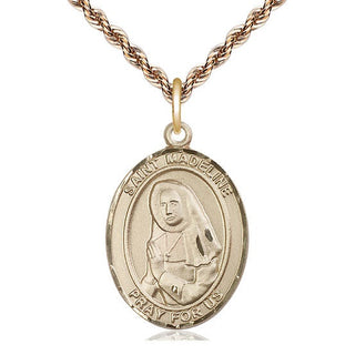 14kt Gold Filled Saint Madeline Sophie Barat Medal Catholic Jewelry Engraved Catholic Saint Jewelry