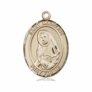 14kt Gold Saint Madeline Sophie Barat Medal Engraved Catholic Saint Jewelry