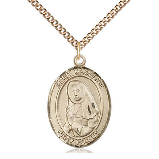 14kt Gold Saint Madeline Sophie Barat Medal Engraved Catholic Saint Jewelry