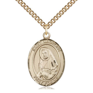 14kt Gold Saint Madeline Sophie Barat Medal Engraved Catholic Saint Jewelry